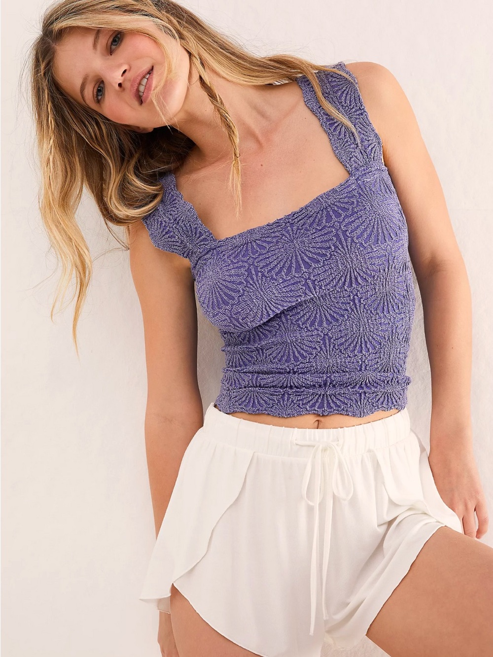 Free People Love Letter Cami Blue
